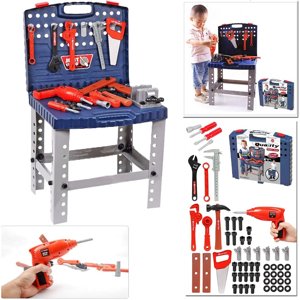 子供用おもちゃツールワークベンチ、リアルなツールと電動ドリル - Tools Workshop For Kids のレビューと価格