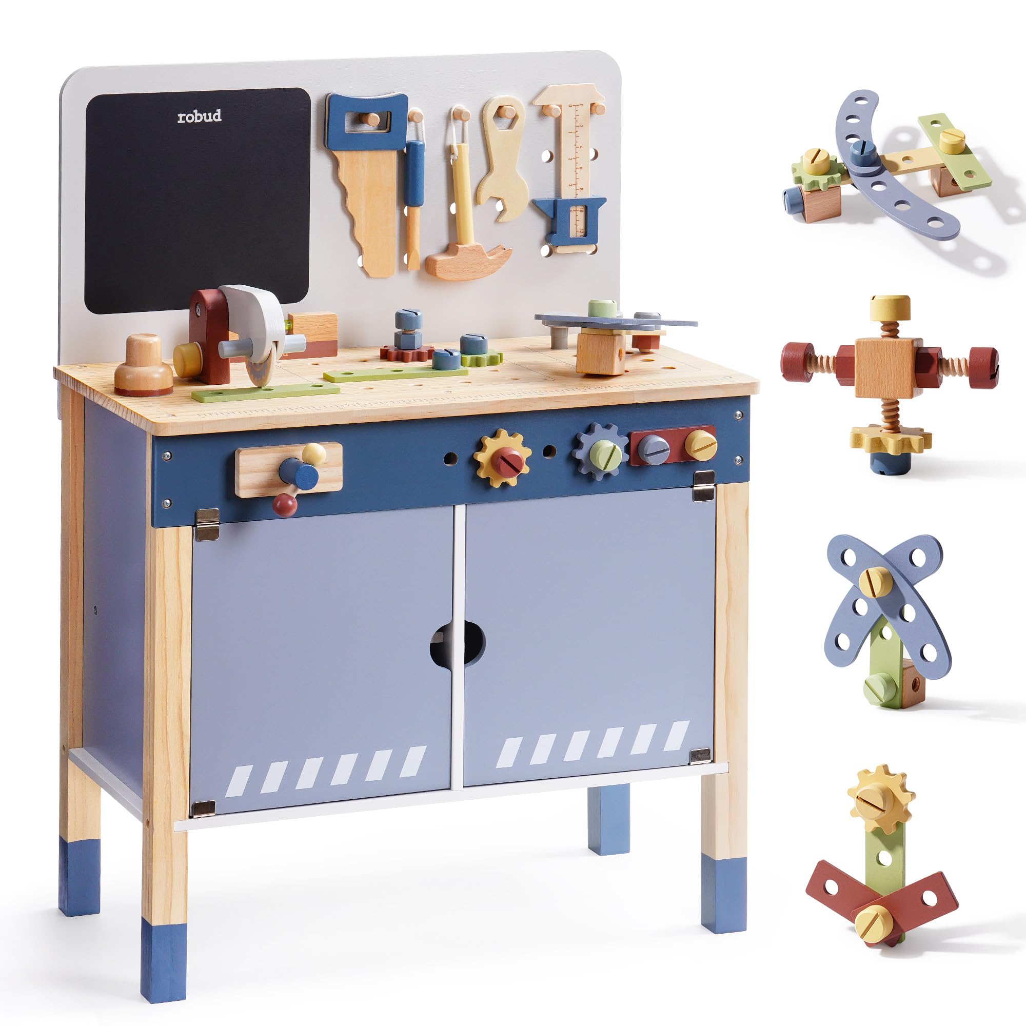 ROBUD 木製おもちゃワークベンチ ごっこ遊び クリエイテ - Tools Workshop For Kids のレビューと価格