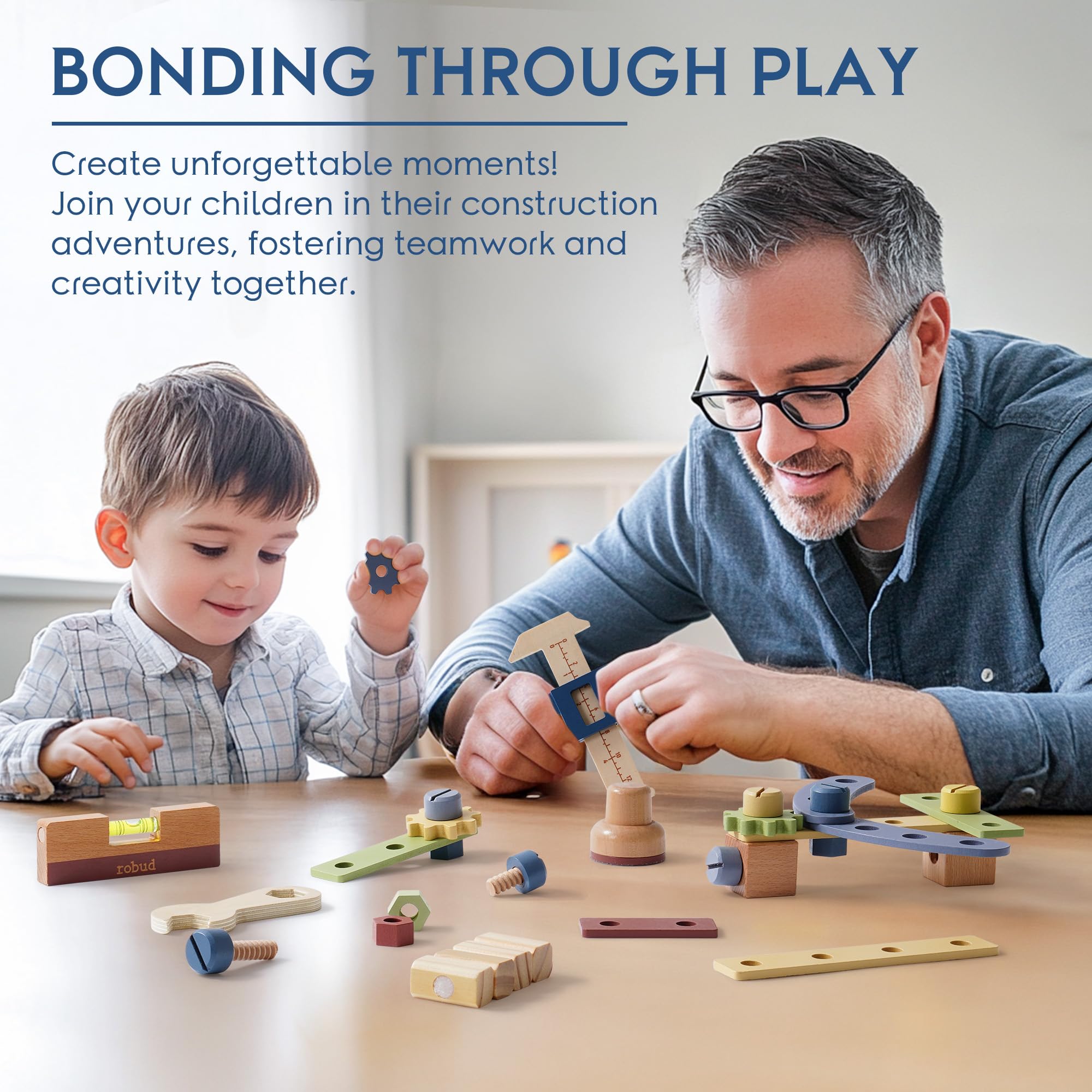 ROBUD 木製おもちゃワークベンチ ごっこ遊び クリエイテ - Tools Workshop For Kids のレビューと価格